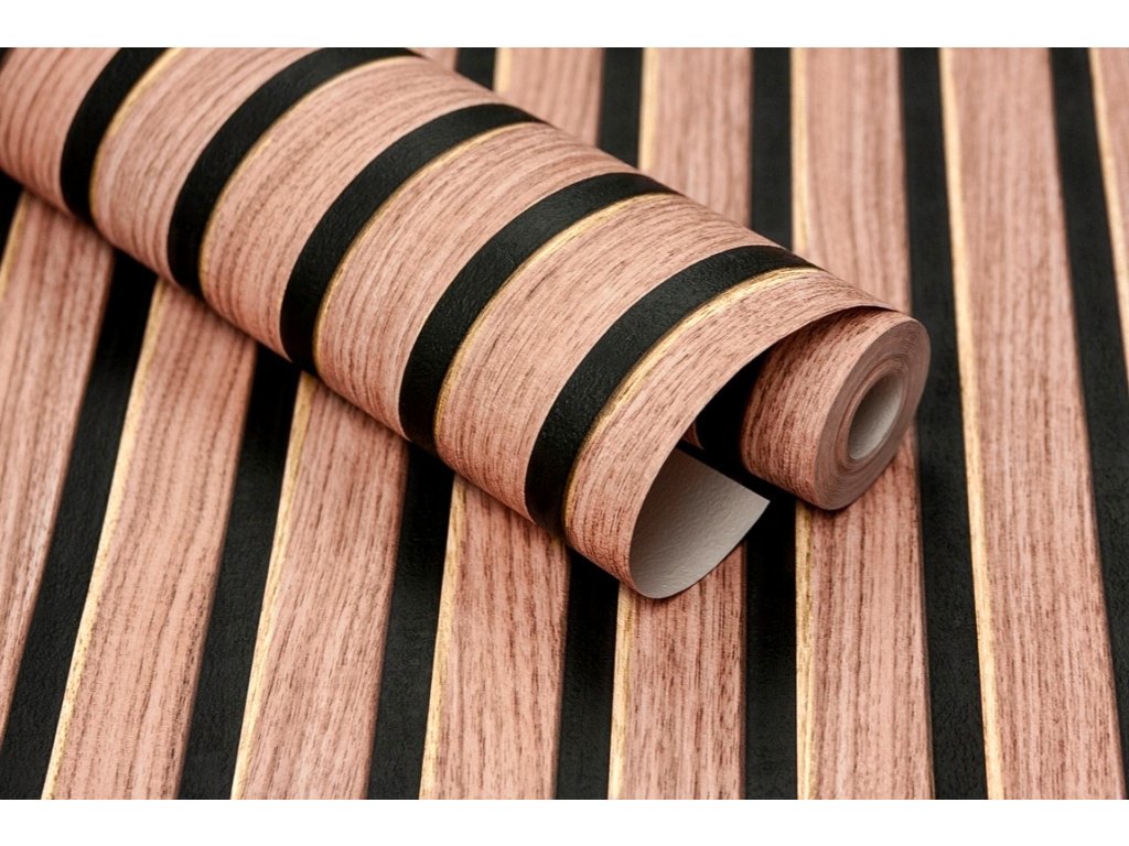 tapeta z listewkami na ścianie